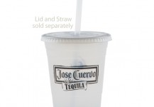 Frosted Drinking Cup with Lid and Straw